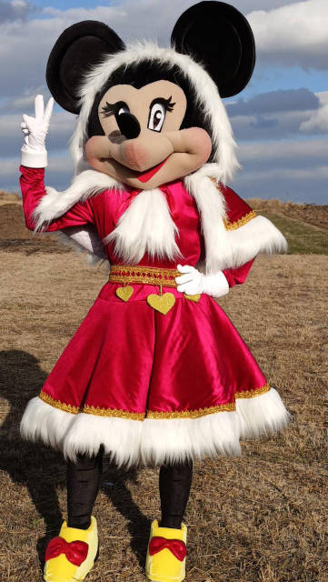Xmas Minnie Mouse Lookalike Mascot Costume - Premium Quality - UK seller