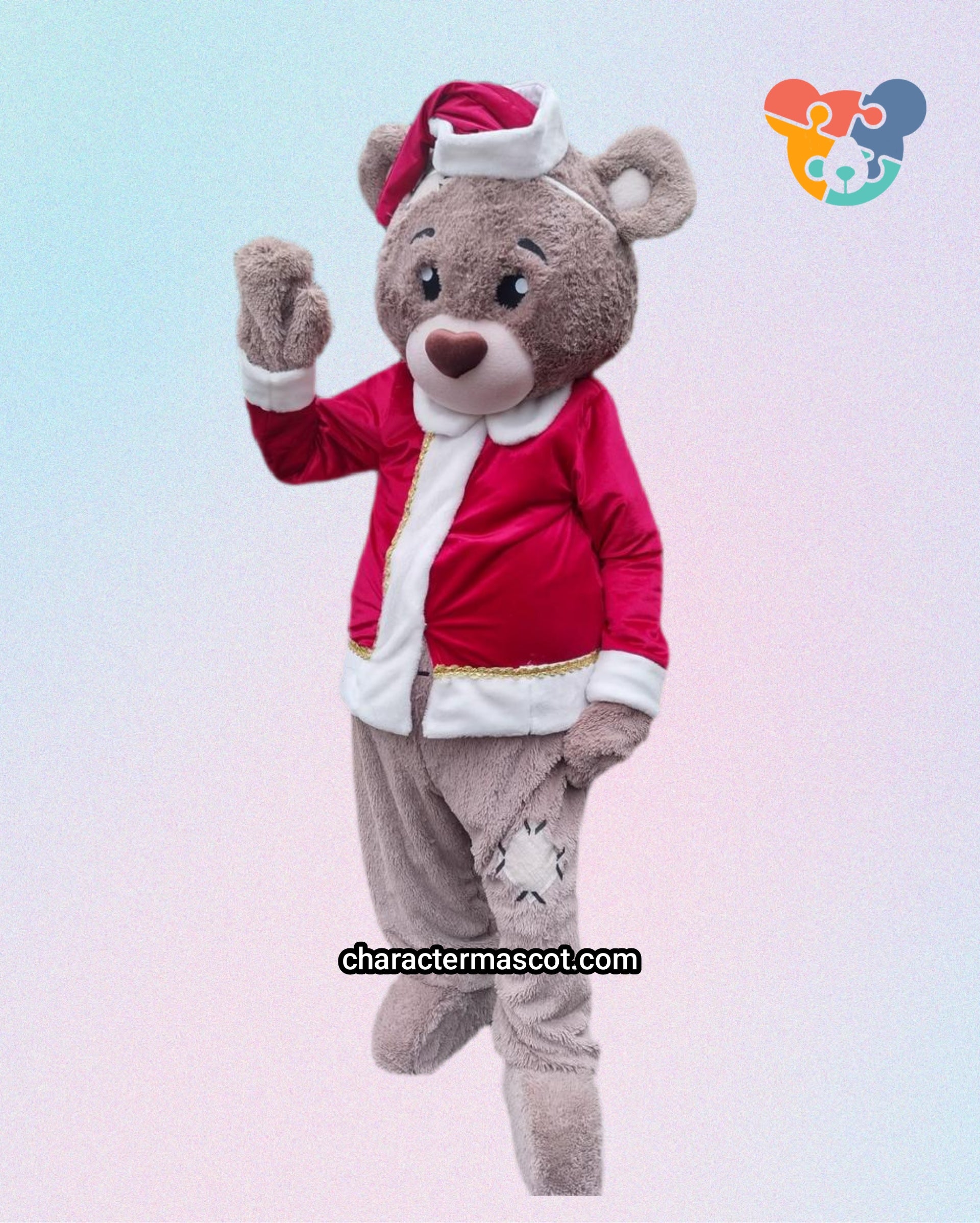 Xmas Teddy Bear Lookalike Mascot Costume - Premium Quality - UK seller