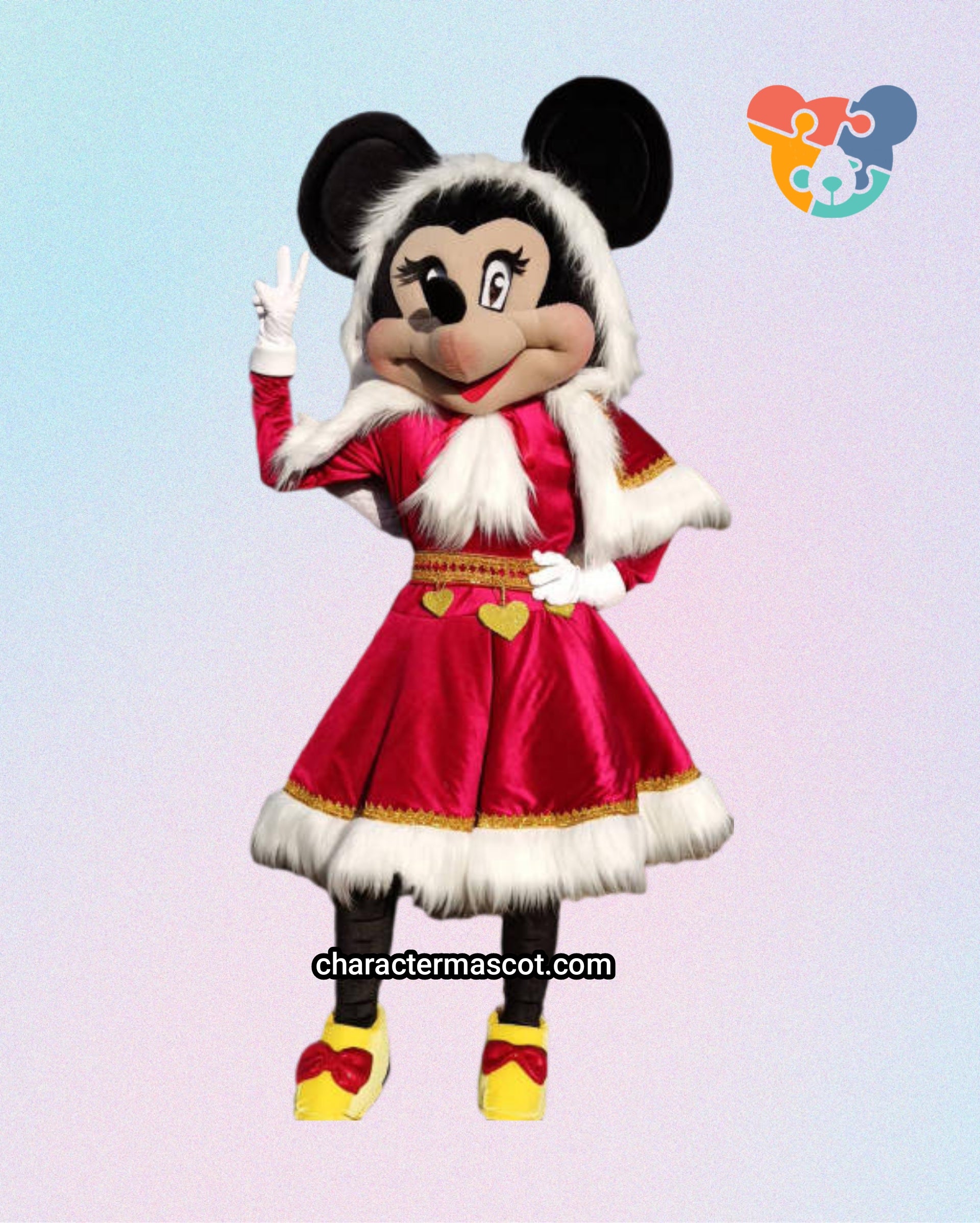 Xmas Minnie Mouse Lookalike Mascot Costume - Premium Quality - UK seller