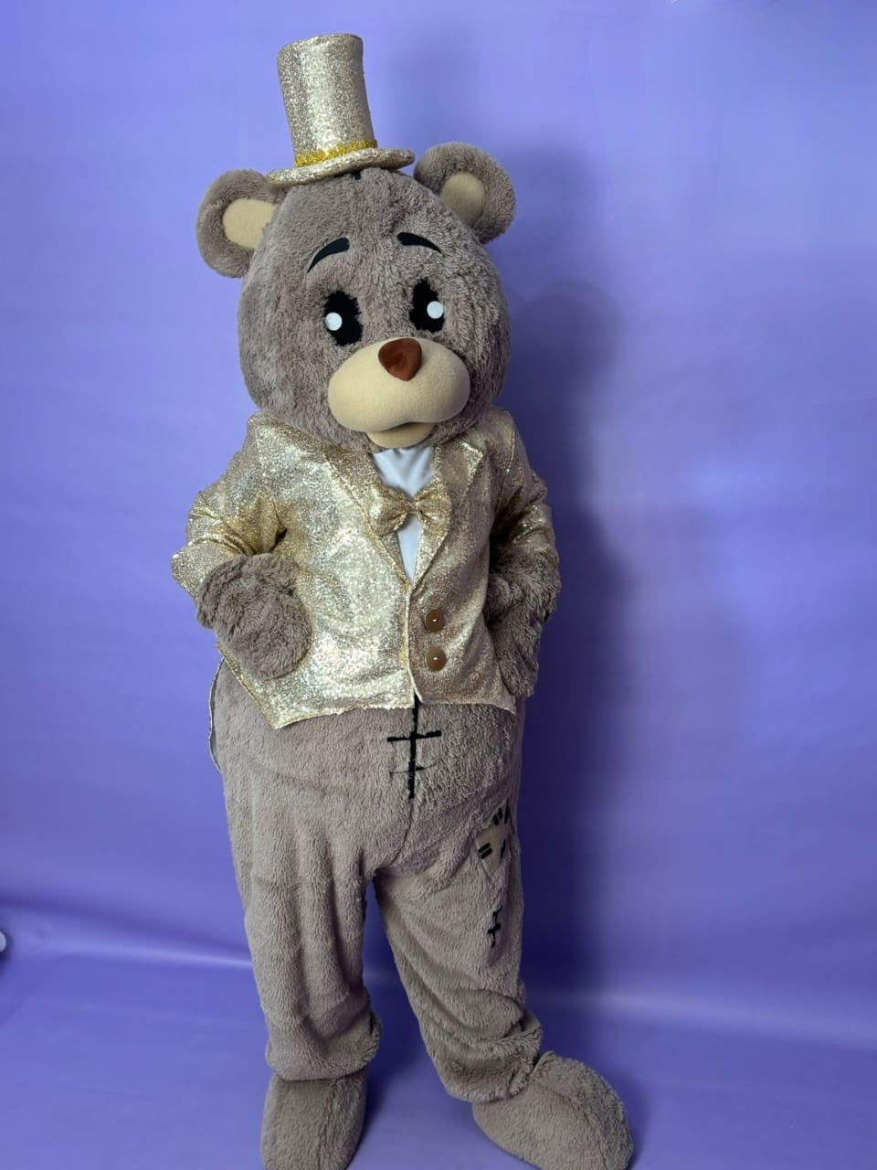 Gold Suit Teddy Bear Lookalike Mascot Costume - Premium Quality - UK seller