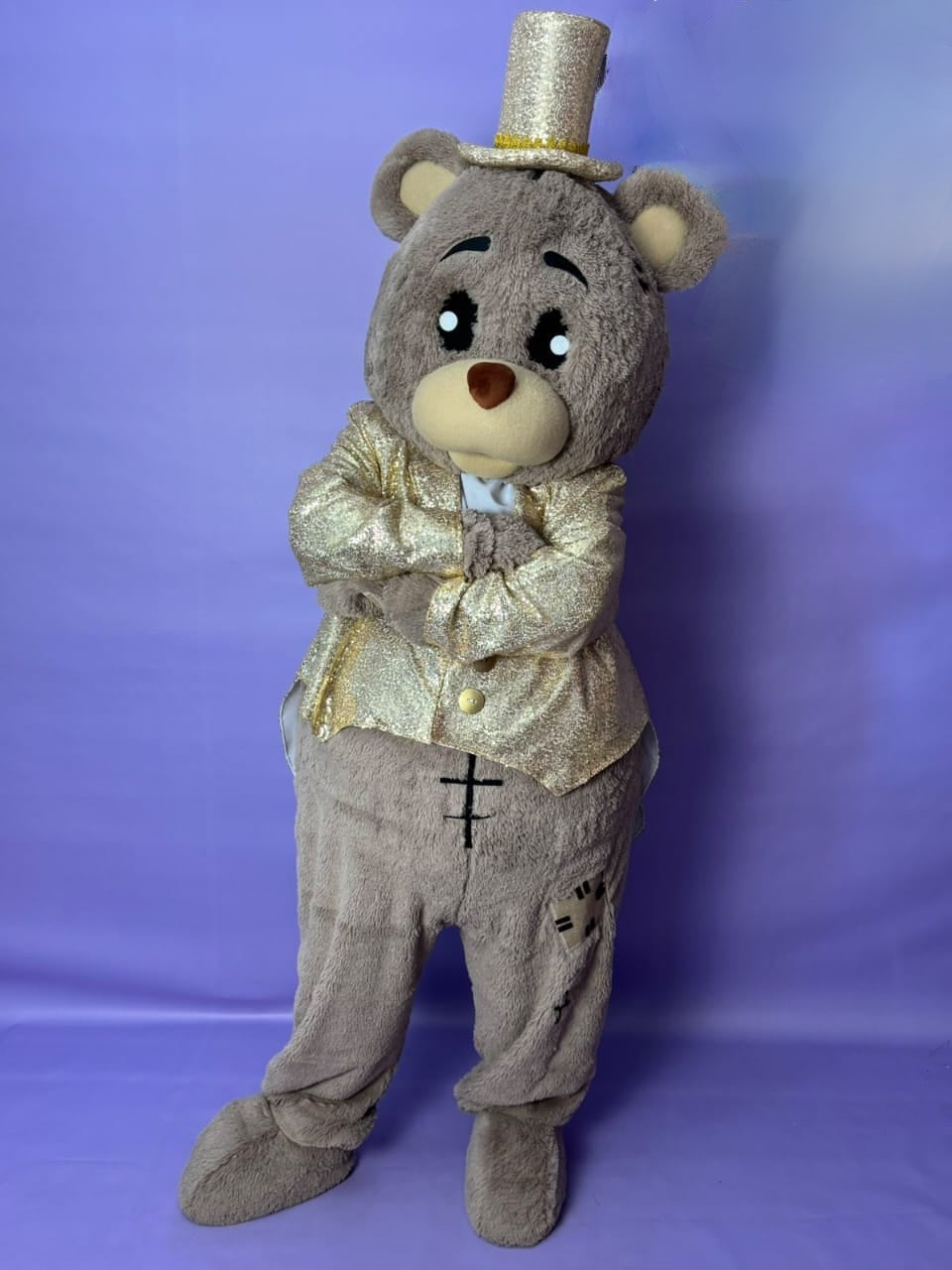 Gold Suit Teddy Bear Lookalike Mascot Costume - Premium Quality - UK seller